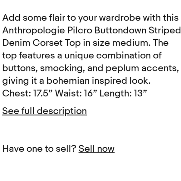 Pilcro Denim Button Down Corset Top - Picture 8 of 11